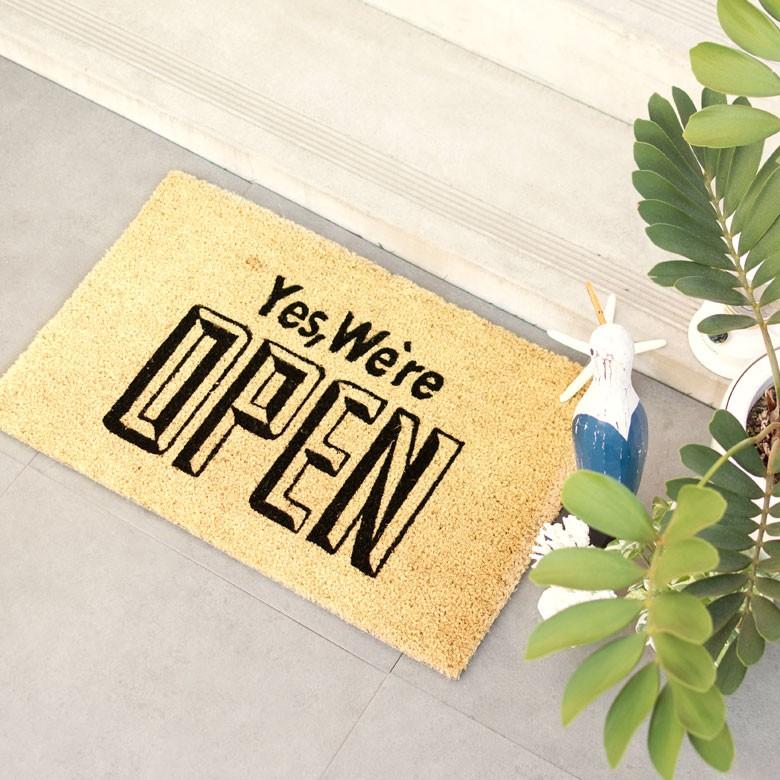 コイヤーマット 玄関マット ドアマット 室外 OPEN ブラウン エントランス テラス デッキ 勝手口 泥落とし 雪 ココナッツ ココヤシ おしゃれ 32124 | ブランド登録なし | 07