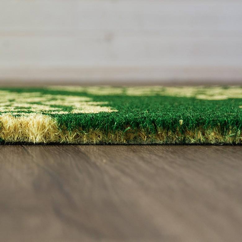 コイヤーマット 玄関マット ドアマット 室外 バティック柄 グリーン エントランス テラス デッキ 勝手口 泥落とし 雪 ココナッツ ココヤシ おしゃれ 32127 | ELEMENTS（インテリア） | 03