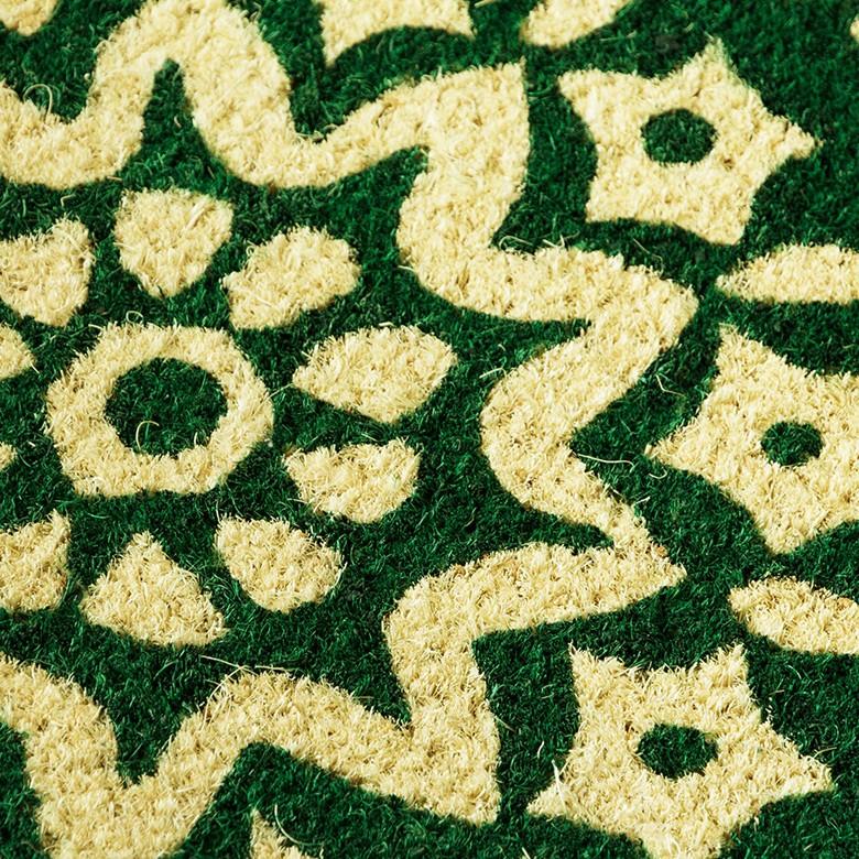 コイヤーマット 玄関マット ドアマット 室外 バティック柄 グリーン エントランス テラス デッキ 勝手口 泥落とし 雪 ココナッツ ココヤシ おしゃれ 32127 | ELEMENTS（インテリア） | 04