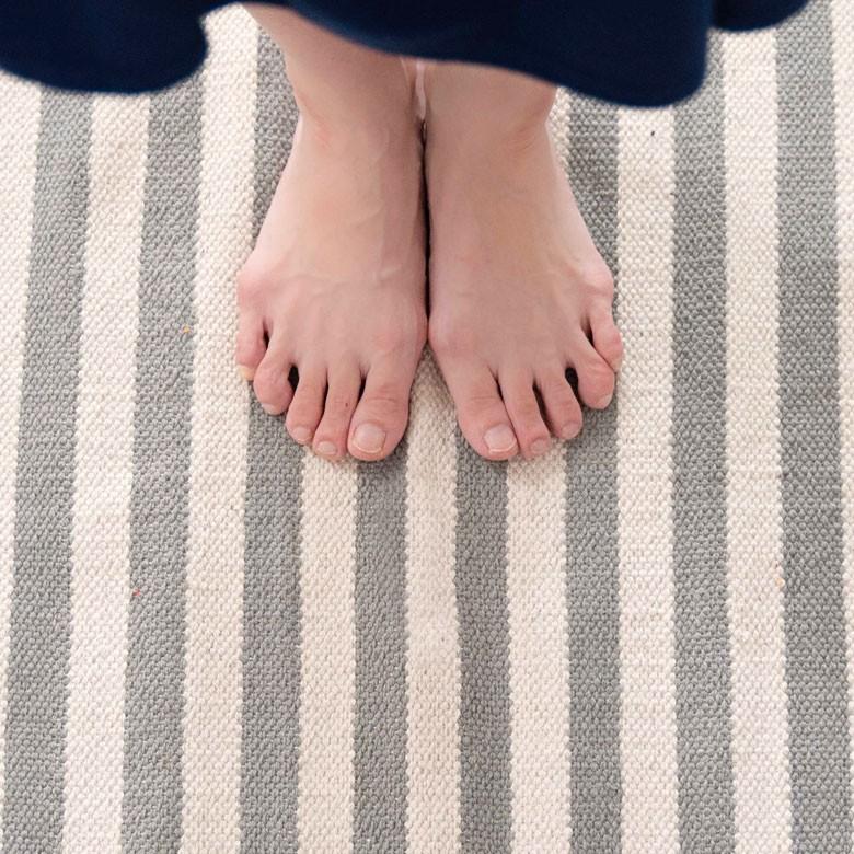 キッチンマット 室内 コットン ラグマット ボーダー柄 綿100% 45×120cm ブルー 玄関マット キリム風 ストライプ柄 キッチン用品 34302 | ブランド登録なし | 10