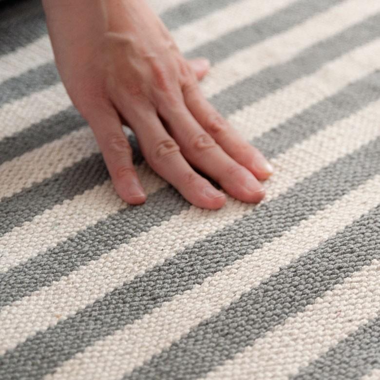 キッチンマット 室内 コットン ラグマット ボーダー柄 綿100% 45×180cm ブルー 玄関マット キリム風 ストライプ柄 キッチン用品 34303 | ブランド登録なし | 06