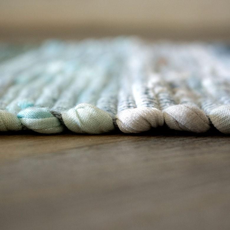 キッチンマット コットン ラグマット ワイドボーダー柄 チンディ 綿100% 45×120cm ブルー 玄関マット 室内 コットンキリム風 ストライプ柄 キッチン 34402-bl | ブランド登録なし | 11