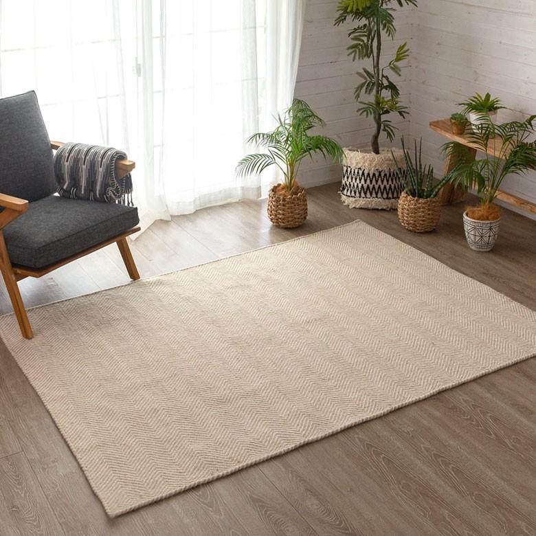 ラグ ラグマット 約140×200cm インド製 コットン ブラック ホワイト モノトーン シェブロン ボーダー ストライプ ジグザグ 北欧 インテリア おしゃれ 34412-be | ブランド登録なし | 15