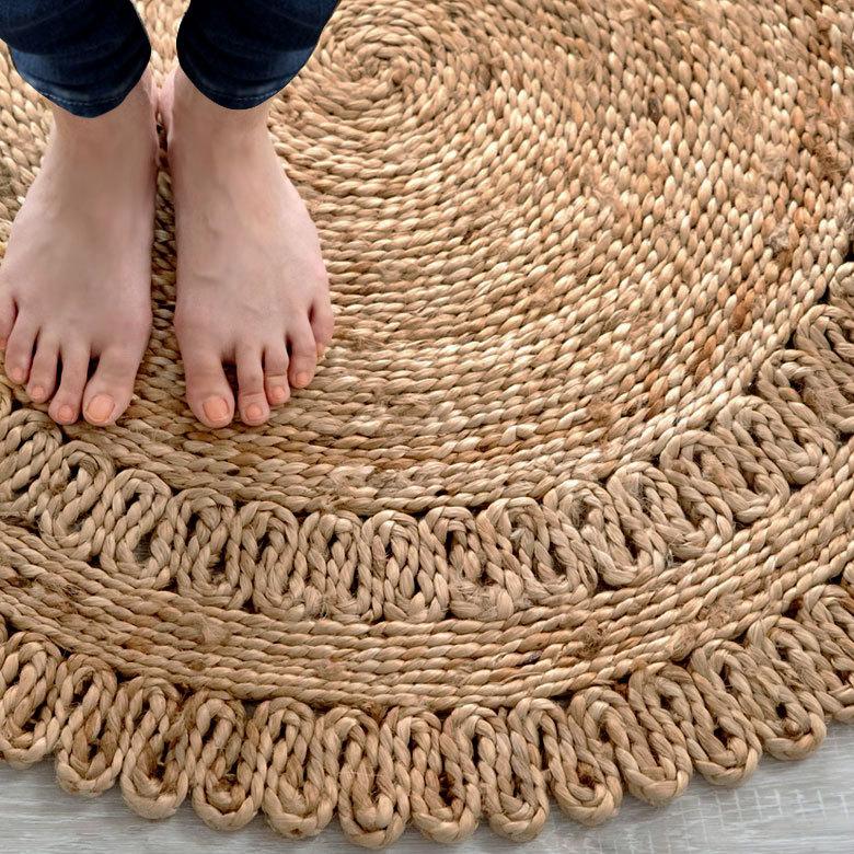 ジュートラグ  円形 ラウンド 約90×90cm 麻 天然素材 ラグ 敷物 ひんやり 夏 和 和モダン インテリア 涼しい おしゃれ マット 34413 | ELEMENTS（インテリア） | 18