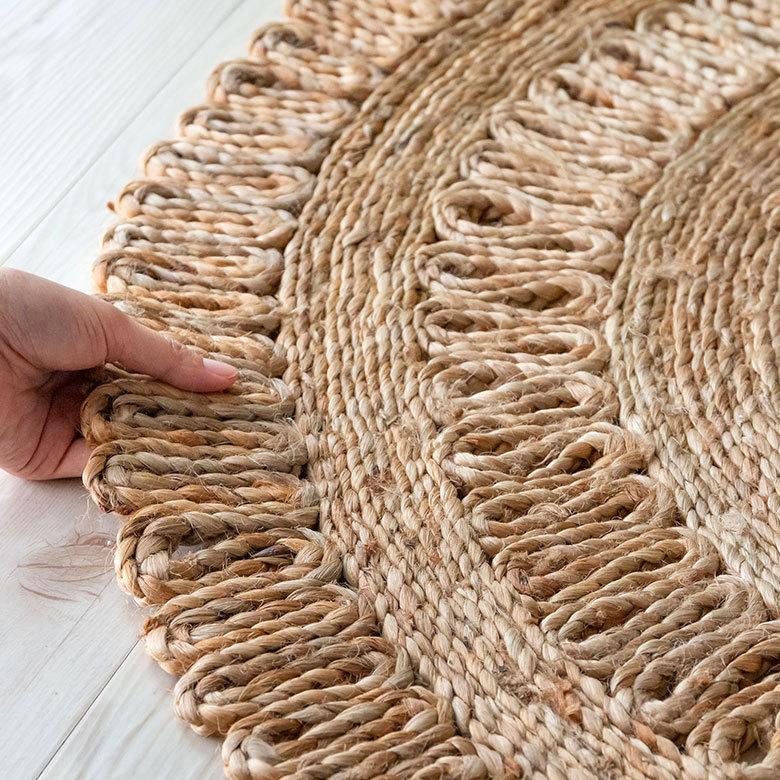 ジュートラグ  円形 ラウンド 約90×90cm 麻 天然素材 ラグ 敷物 ひんやり 夏 和 和モダン インテリア 涼しい おしゃれ マット 34413 | ELEMENTS（インテリア） | 06