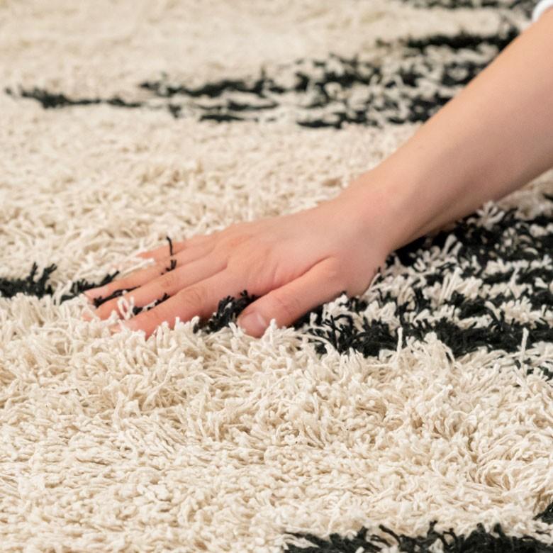 ラグ ラグマット ダイヤ柄 ダイヤモンド 100×140cm 白黒 BOHO カーペット 絨毯 じゅうたん おしゃれ エスニック ボーホー モノトーン  オールシーズン 34415 | ブランド登録なし | 11