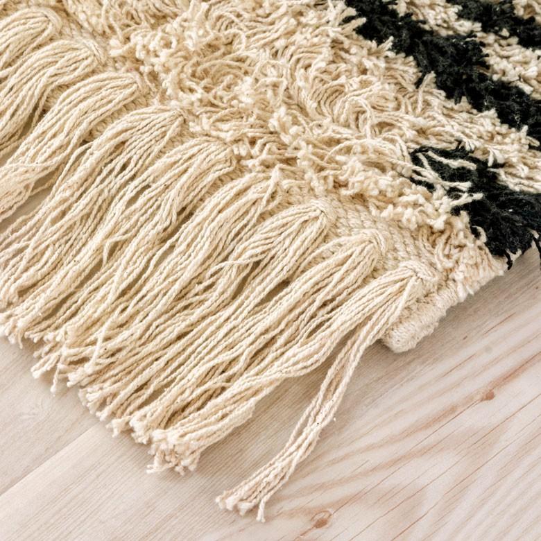 ラグ ラグマット ダイヤ柄 ダイヤモンド 100×140cm 白黒 BOHO カーペット 絨毯 じゅうたん おしゃれ エスニック ボーホー モノトーン  オールシーズン 34415 | ブランド登録なし | 12