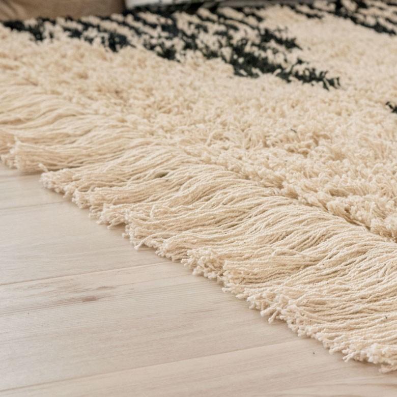 ラグ ラグマット ダイヤ柄 ダイヤモンド 100×140cm 白黒 BOHO カーペット 絨毯 じゅうたん おしゃれ エスニック ボーホー モノトーン  オールシーズン 34415 | ブランド登録なし | 04