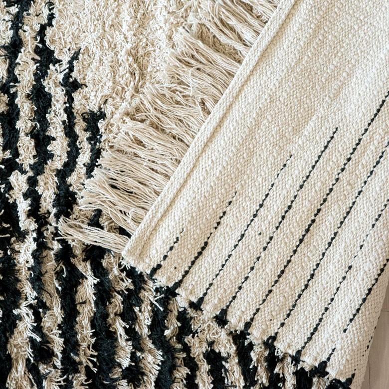 ラグ ラグマット ダイヤ柄 ダイヤモンド 140×200cm 白黒 BOHO