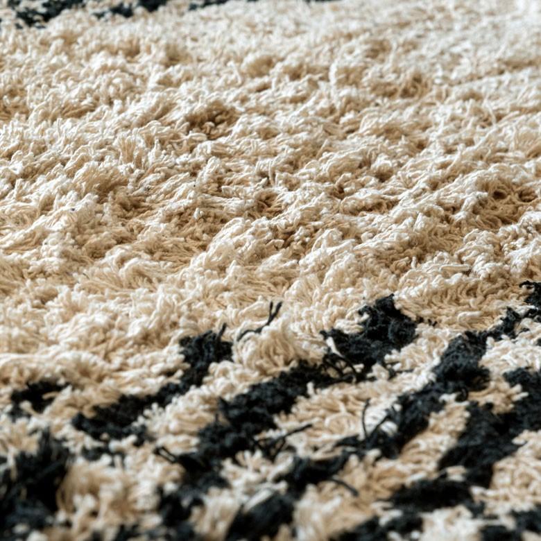 ラグ ラグマット ダイヤ柄 ダイヤモンド 140×200cm 白黒 BOHO