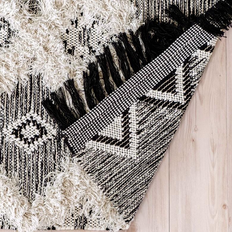 ラグ ラグマット オルテガ柄 エスニック フリンジ 100×140cm BOHO カーペット じゅうたん おしゃれ エスニック ボーホー モノトーン オールシーズン 34419 | ブランド登録なし | 10