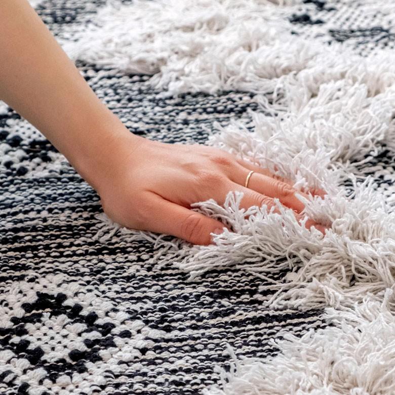 ラグ ラグマット オルテガ柄 エスニック フリンジ 100×140cm BOHO カーペット じゅうたん おしゃれ エスニック ボーホー モノトーン オールシーズン 34419 | ブランド登録なし | 11