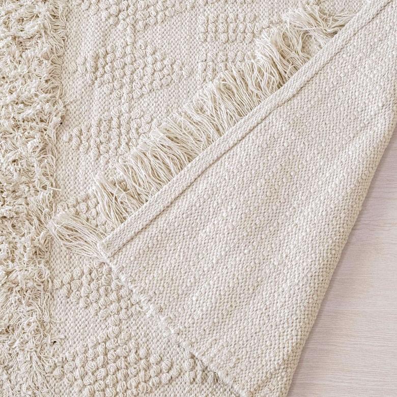 ラグ ラグマット ホワイト ボヘミアン 100×140cm 白黒 BOHO カーペット 絨毯 じゅうたん おしゃれ エスニック ボーホー モノトーン  オールシーズン 34423 | ELEMENTS（インテリア） | 11