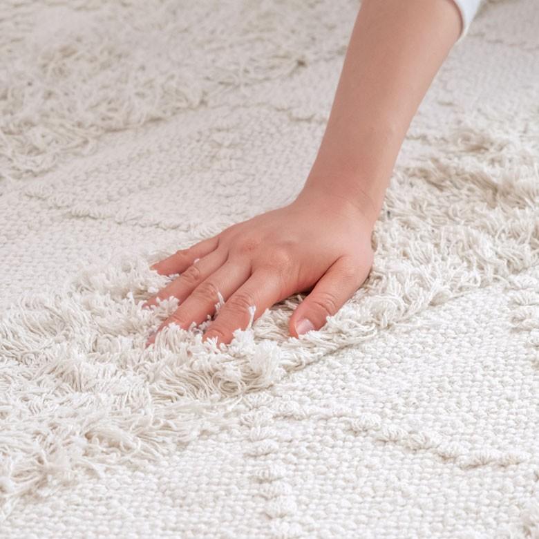 ラグ ラグマット ホワイト ボヘミアン 100×140cm 白黒 BOHO カーペット 絨毯 じゅうたん おしゃれ エスニック ボーホー モノトーン  オールシーズン 34423 | ELEMENTS（インテリア） | 12