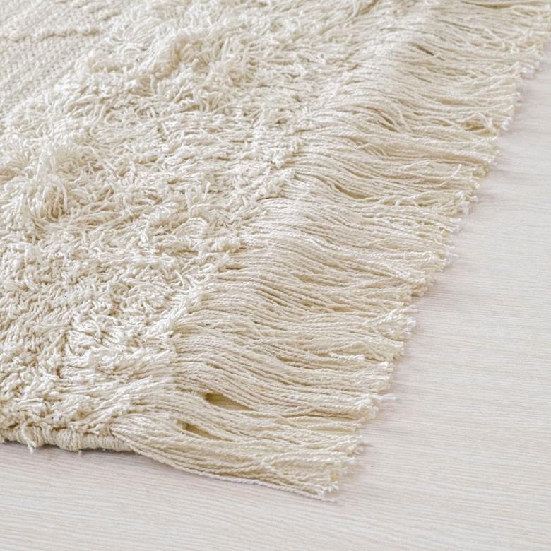 ラグ ラグマット ホワイト ボヘミアン 100×140cm 白黒 BOHO カーペット 絨毯 じゅうたん おしゃれ エスニック ボーホー モノトーン  オールシーズン 34423 | ELEMENTS（インテリア） | 13