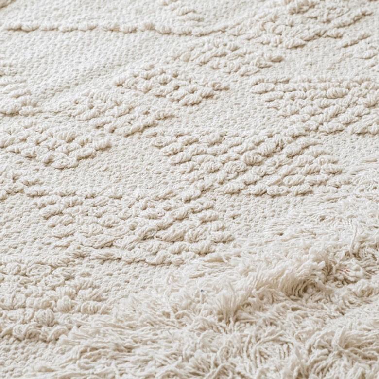 ラグ ラグマット ホワイト ボヘミアン 100×140cm 白黒 BOHO カーペット 絨毯 じゅうたん おしゃれ エスニック ボーホー モノトーン  オールシーズン 34423 | ELEMENTS（インテリア） | 03