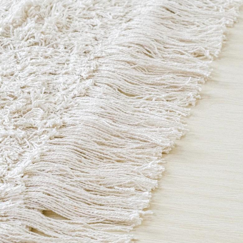 ラグ ラグマット ホワイト ボヘミアン 100×140cm 白黒 BOHO カーペット 絨毯 じゅうたん おしゃれ エスニック ボーホー モノトーン  オールシーズン 34423 | ELEMENTS（インテリア） | 04