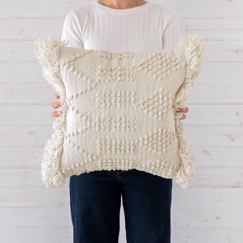 クッションカバー クッション ボヘミアン 45×45cm ホワイト アイボリー BOHO カバー おしゃれ お洒落 エスニック ボーホー 四角 34425 | ブランド登録なし | 10