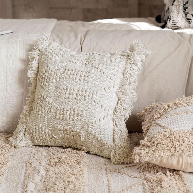 クッションカバー クッション ボヘミアン 45×45cm ホワイト アイボリー BOHO カバー おしゃれ お洒落 エスニック ボーホー 四角 34425 | ブランド登録なし | 15