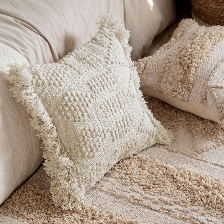 クッションカバー クッション ボヘミアン 45×45cm ホワイト アイボリー BOHO カバー おしゃれ お洒落 エスニック ボーホー 四角 34425 | ブランド登録なし | 03