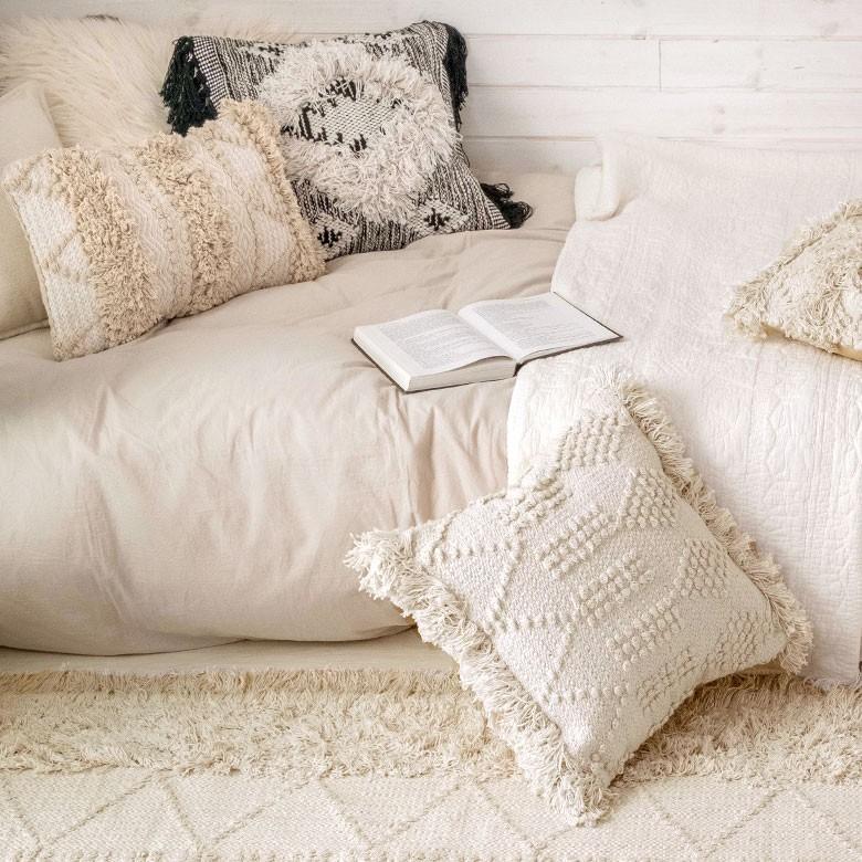 クッションカバー クッション ボヘミアン 45×45cm ホワイト アイボリー BOHO カバー おしゃれ お洒落 エスニック ボーホー 四角 34425 | ブランド登録なし | 05