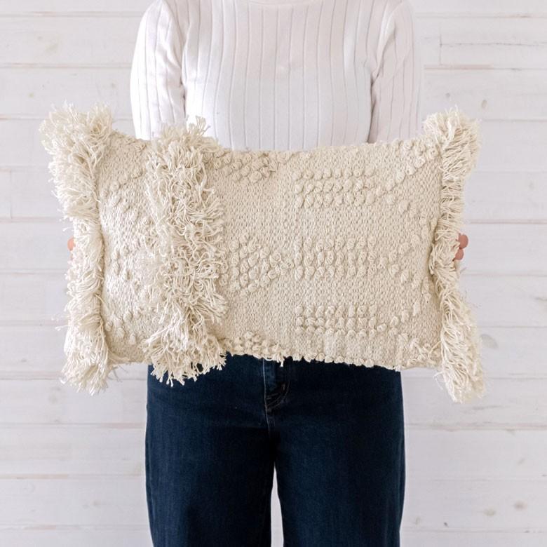 クッションカバー クッション ホワイト ボヘミアン 30×50cm アイボリー BOHO カバー おしゃれ お洒落 エスニック ボーホー 四角 34426 | ブランド登録なし | 10