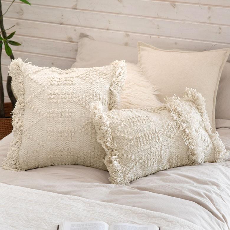 クッションカバー クッション ホワイト ボヘミアン 30×50cm アイボリー BOHO カバー おしゃれ お洒落 エスニック ボーホー 四角 34426 | ブランド登録なし | 14