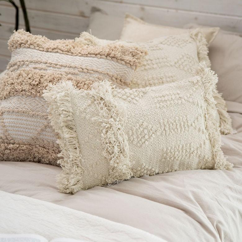 クッションカバー クッション ホワイト ボヘミアン 30×50cm アイボリー BOHO カバー おしゃれ お洒落 エスニック ボーホー 四角 34426 | ブランド登録なし | 07