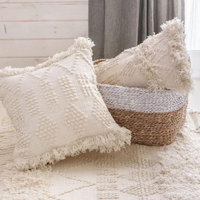 クッションカバー クッション ホワイト ボヘミアン 30×50cm アイボリー BOHO カバー おしゃれ お洒落 エスニック ボーホー 四角 34426 | ブランド登録なし | 08