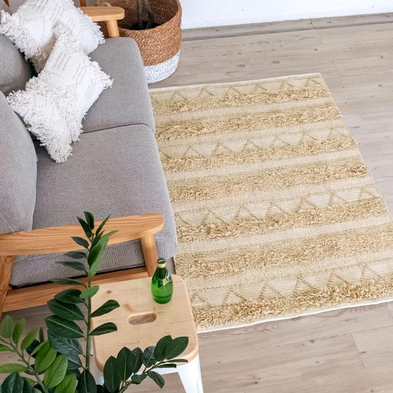 ラグ ラグマット ナチュラル ボヘミアン 100×140cm BOHO カーペット 絨毯 じゅうたん おしゃれ お洒落 エスニック ボーホー モノトーン  オールシーズン 34427 | ELEMENTS（インテリア） | 10