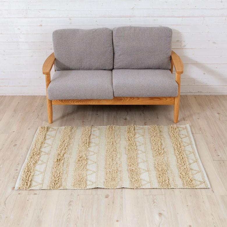 ラグ ラグマット ナチュラル ボヘミアン 100×140cm BOHO カーペット 絨毯 じゅうたん おしゃれ お洒落 エスニック ボーホー モノトーン  オールシーズン 34427 | ELEMENTS（インテリア） | 11