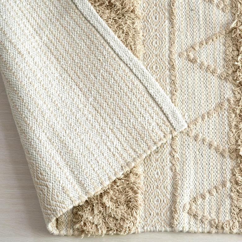 ラグ ラグマット ナチュラル ボヘミアン 100×140cm BOHO カーペット 絨毯 じゅうたん おしゃれ お洒落 エスニック ボーホー モノトーン  オールシーズン 34427 | ELEMENTS（インテリア） | 12