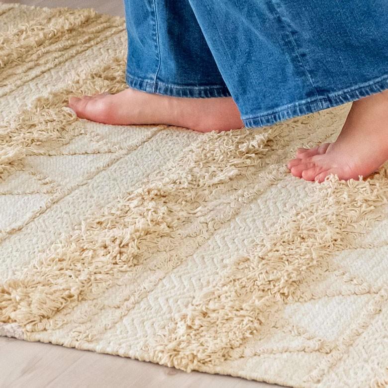 ラグ ラグマット ナチュラル ボヘミアン 100×140cm BOHO カーペット 絨毯 じゅうたん おしゃれ お洒落 エスニック ボーホー モノトーン  オールシーズン 34427 | ELEMENTS（インテリア） | 16