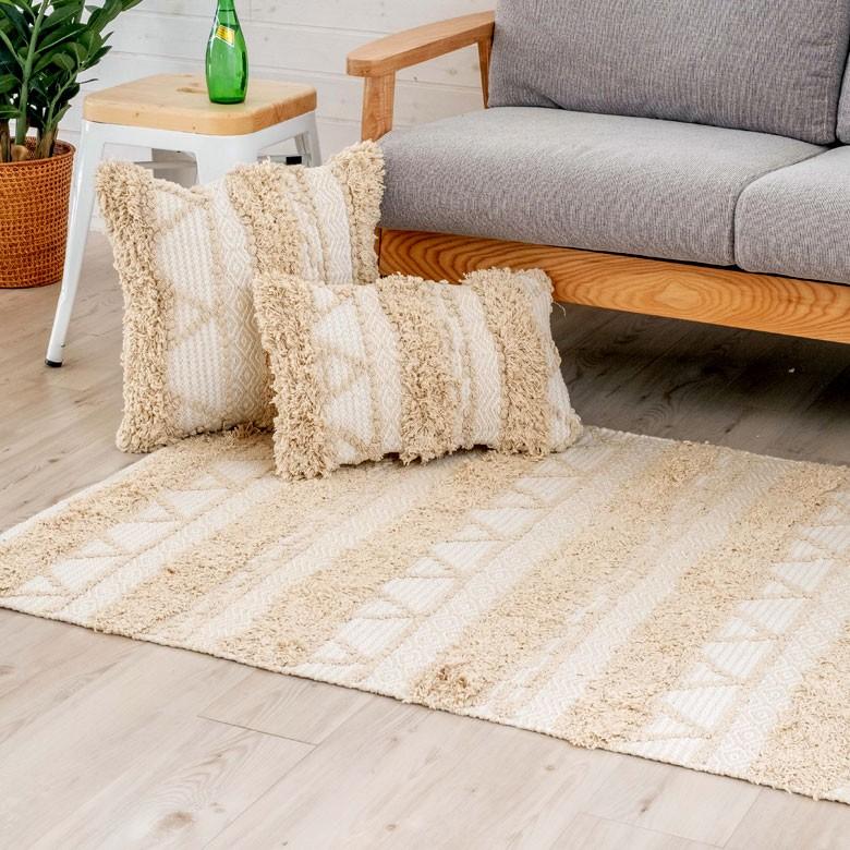 ラグ ラグマット ナチュラル ボヘミアン 100×140cm BOHO カーペット 絨毯 じゅうたん おしゃれ お洒落 エスニック ボーホー モノトーン  オールシーズン 34427 | ELEMENTS（インテリア） | 17