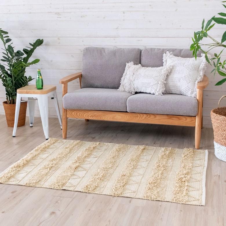 ラグ ラグマット ナチュラル ボヘミアン 100×140cm BOHO カーペット 絨毯 じゅうたん おしゃれ お洒落 エスニック ボーホー モノトーン  オールシーズン 34427 | ELEMENTS（インテリア） | 18