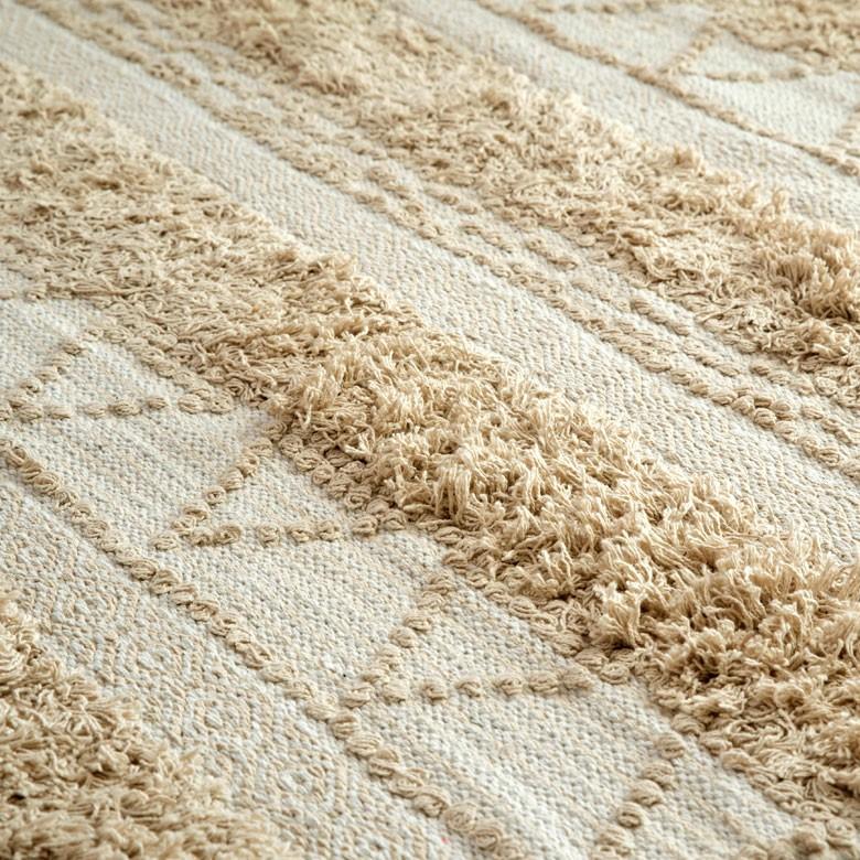 ラグ ラグマット ナチュラル ボヘミアン 100×140cm BOHO カーペット 絨毯 じゅうたん おしゃれ お洒落 エスニック ボーホー モノトーン  オールシーズン 34427 | ELEMENTS（インテリア） | 02