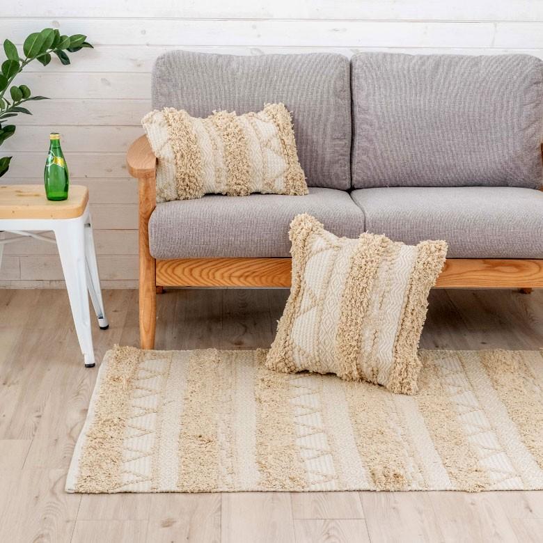 ラグ ラグマット ナチュラル ボヘミアン 100×140cm BOHO カーペット 絨毯 じゅうたん おしゃれ お洒落 エスニック ボーホー モノトーン  オールシーズン 34427 | ELEMENTS（インテリア） | 09