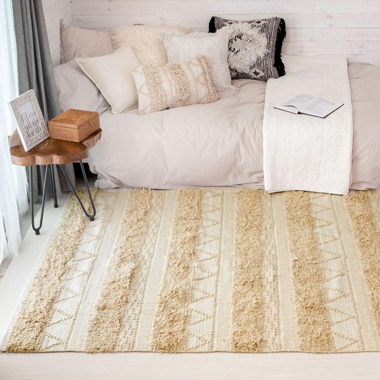 ラグ ラグマット ナチュラル ボヘミアン 140×200cm BOHO カーペット 絨毯 じゅうたん おしゃれ お洒落 エスニック ボーホー モノトーン  オールシーズン 34428 | ELEMENTS（インテリア） | 10