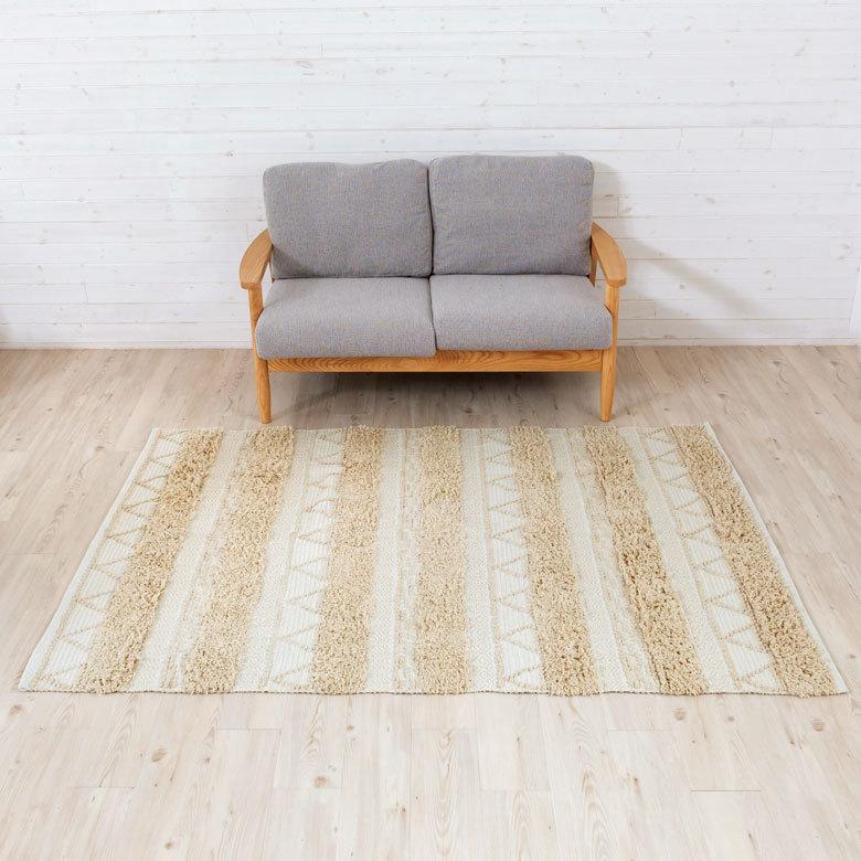 ラグ ラグマット ナチュラル ボヘミアン 140×200cm BOHO カーペット 絨毯 じゅうたん おしゃれ お洒落 エスニック ボーホー モノトーン  オールシーズン 34428 | ELEMENTS（インテリア） | 12