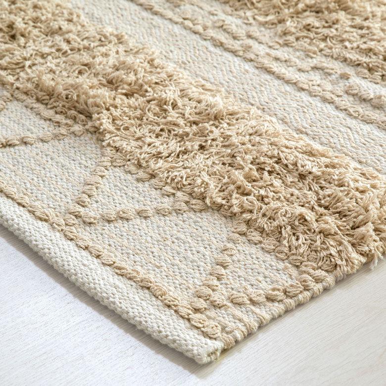 ラグ ラグマット ナチュラル ボヘミアン 140×200cm BOHO カーペット 絨毯 じゅうたん おしゃれ お洒落 エスニック ボーホー モノトーン  オールシーズン 34428 | ELEMENTS（インテリア） | 15