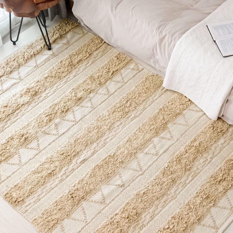 ラグ ラグマット ナチュラル ボヘミアン 140×200cm BOHO カーペット 絨毯 じゅうたん おしゃれ お洒落 エスニック ボーホー モノトーン  オールシーズン 34428 | ELEMENTS（インテリア） | 16