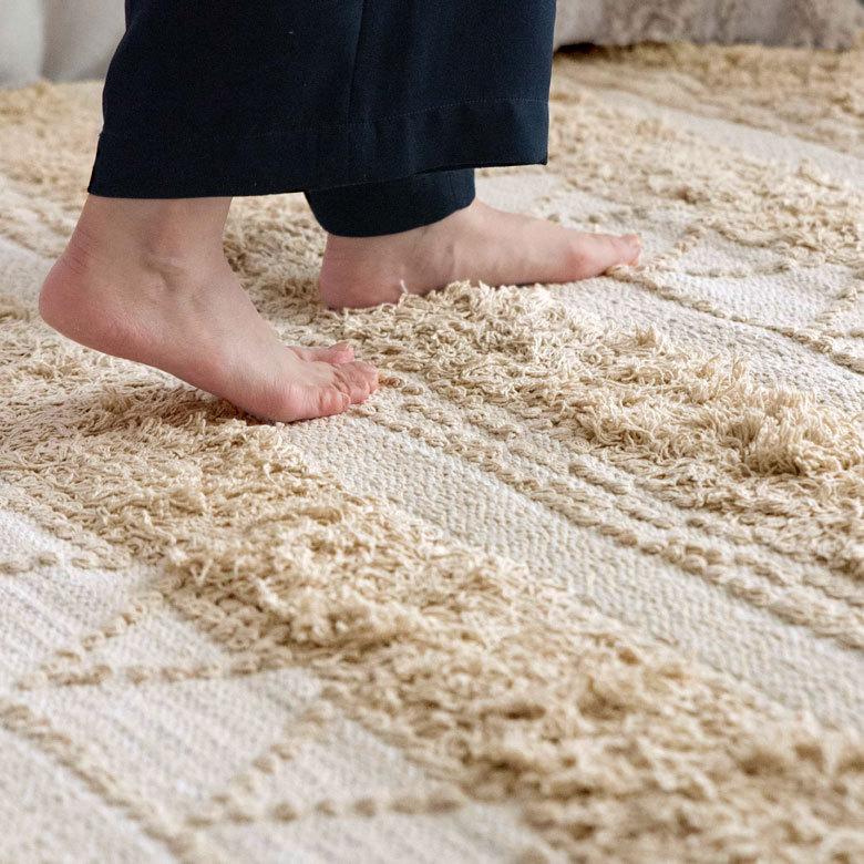 ラグ ラグマット ナチュラル ボヘミアン 140×200cm BOHO カーペット 絨毯 じゅうたん おしゃれ お洒落 エスニック ボーホー モノトーン  オールシーズン 34428 | ELEMENTS（インテリア） | 17