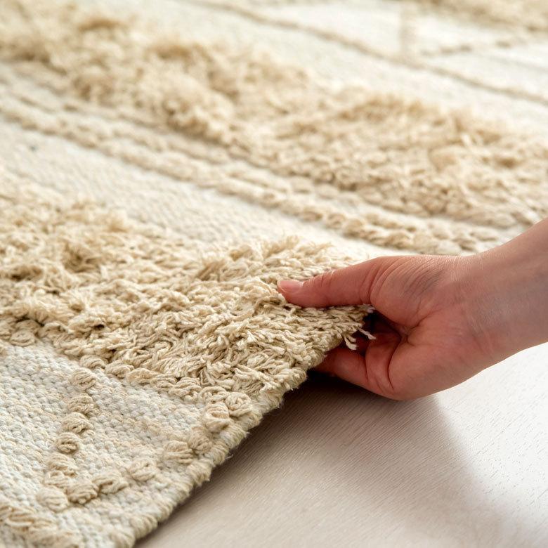 ラグ ラグマット ナチュラル ボヘミアン 140×200cm BOHO カーペット 絨毯 じゅうたん おしゃれ お洒落 エスニック ボーホー モノトーン  オールシーズン 34428 | ELEMENTS（インテリア） | 05