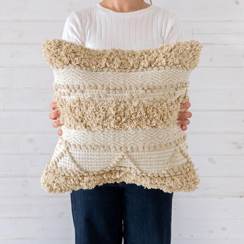 クッションカバー クッション ナチュラル ボヘミアン 45×45cm ホワイト ベージュ BOHO  カバー おしゃれ お洒落 エスニック ボーホー 四角 34429 | ブランド登録なし | 10