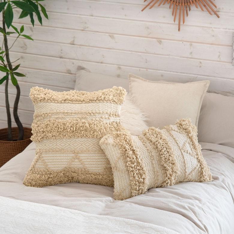 クッションカバー クッション ナチュラル ボヘミアン 45×45cm ホワイト ベージュ BOHO  カバー おしゃれ お洒落 エスニック ボーホー 四角 34429 | ブランド登録なし | 04