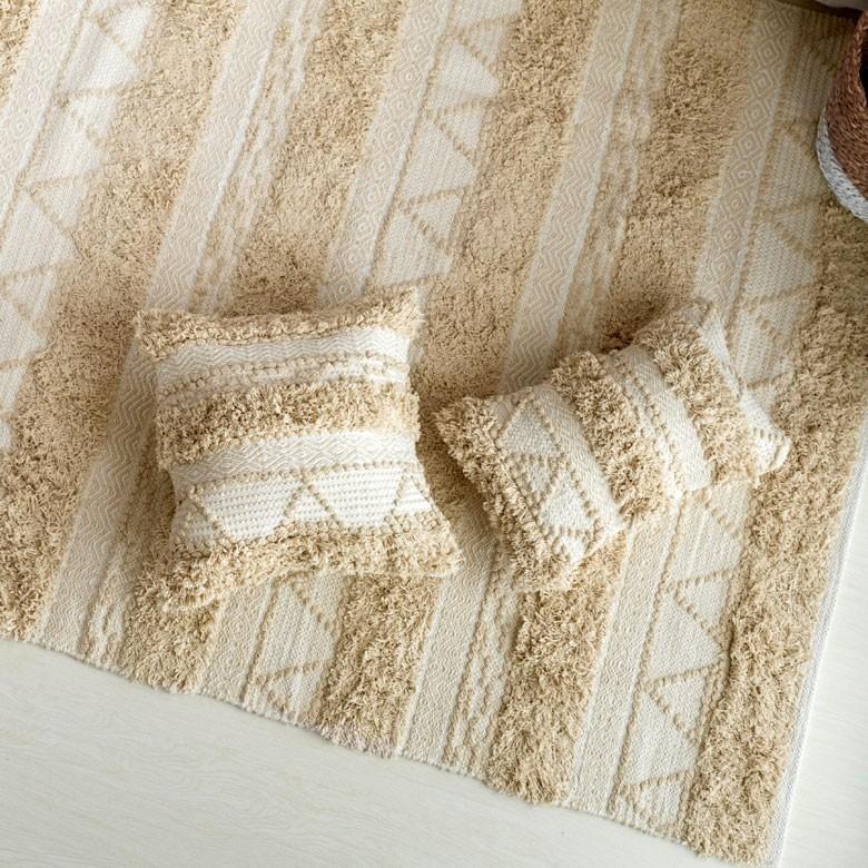 クッションカバー クッション ナチュラル ボヘミアン 45×45cm ホワイト ベージュ BOHO  カバー おしゃれ お洒落 エスニック ボーホー 四角 34429 | ブランド登録なし | 08