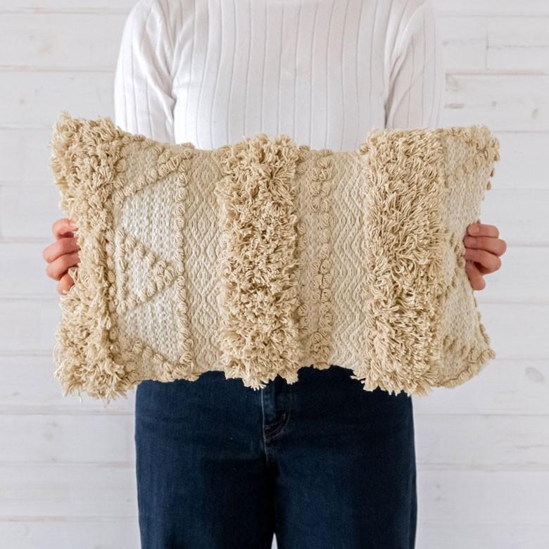 クッションカバー クッション ナチュラル ボヘミアン 30×50cm ホワイト ベージュ BOHO  カバー おしゃれ お洒落 エスニック ボーホー 四角 34430 | ブランド登録なし | 10