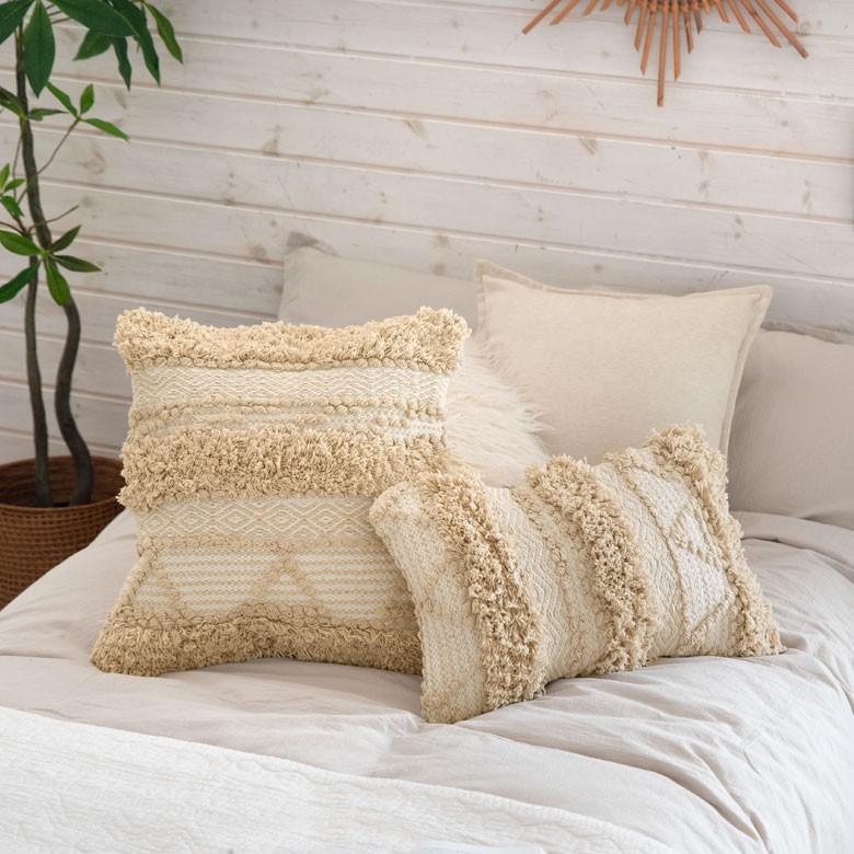 クッションカバー クッション ナチュラル ボヘミアン 30×50cm ホワイト ベージュ BOHO  カバー おしゃれ お洒落 エスニック ボーホー 四角 34430 | ブランド登録なし | 03