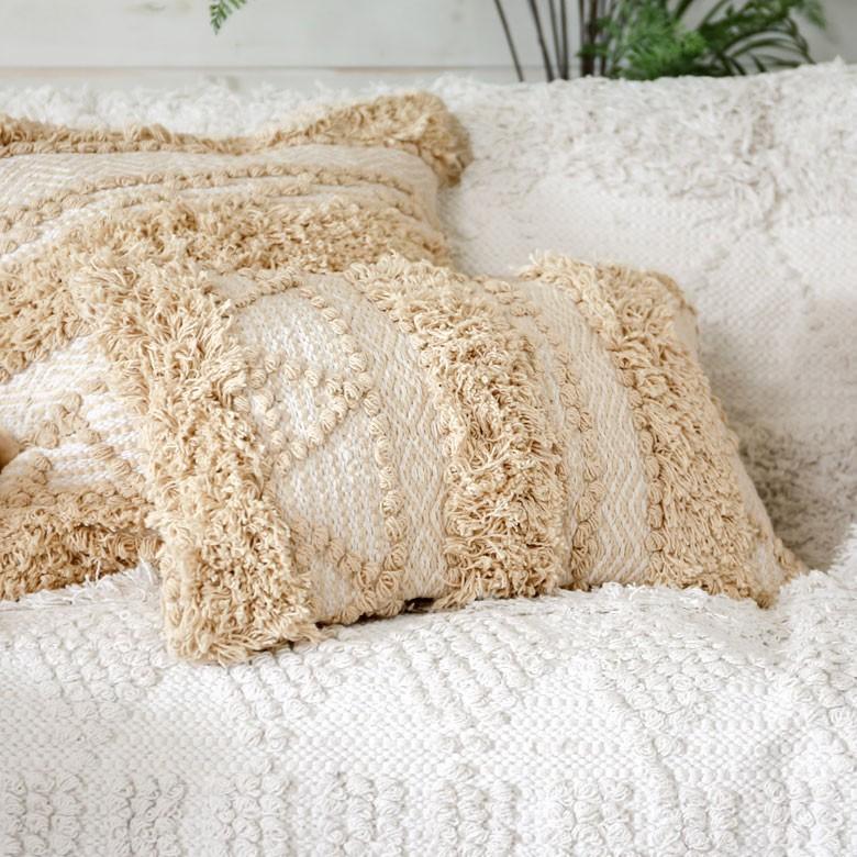 クッションカバー クッション ナチュラル ボヘミアン 30×50cm ホワイト ベージュ BOHO  カバー おしゃれ お洒落 エスニック ボーホー 四角 34430 | ブランド登録なし | 07