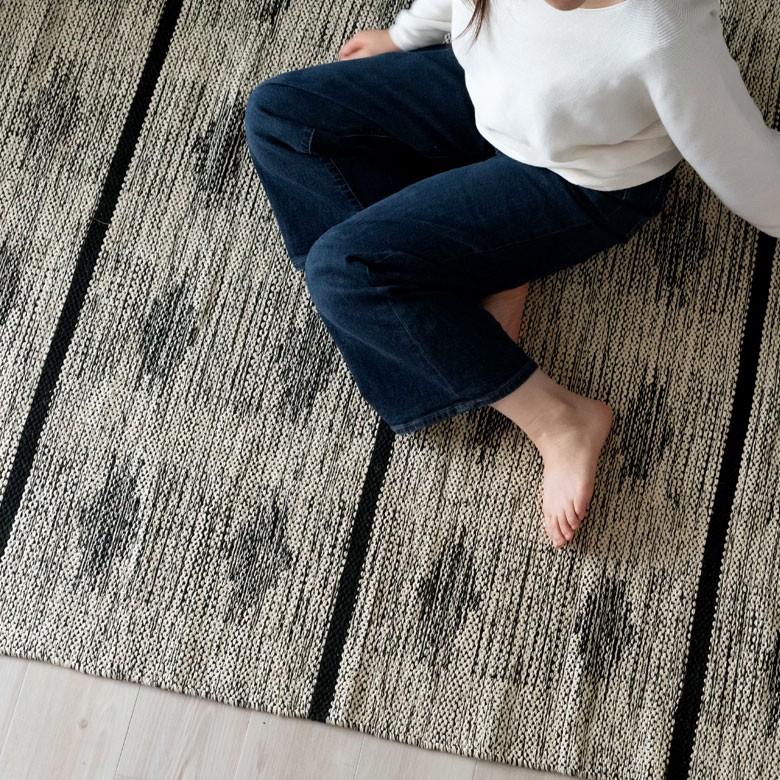 ラグ ラグマット オルテガ柄 ダークトーン 140×200cm BOHO カーペット 絨毯 じゅうたん おしゃれ エスニック ボーホー モノトーン  オールシーズン 34431 | ブランド登録なし | 02